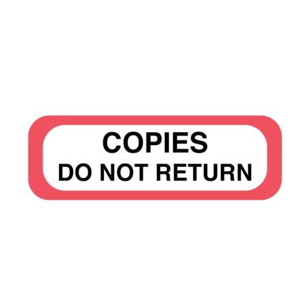 Nevs Position Labels -Copies Do Not Return 1/2" x 1-1/2"White w/Red & Black XP-150
